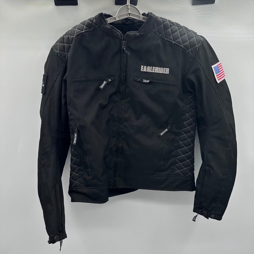 EagleRider Rentals & Tours USA Black Textile Motorcycle Riding Jacket Mens Large